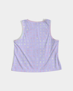 pastel purple polka-dot cropped tank